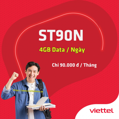 12ST90N Viettelã4GB Data / Ngày Sá»­ Dá»¥ng 1 NÄm + 2 Thángã