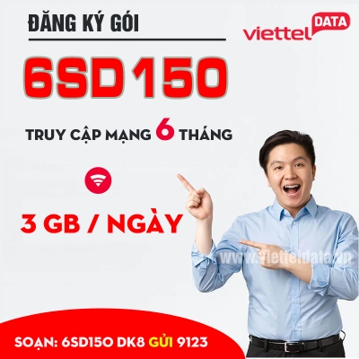 6SD150 Viettel - Gói CÆ°á»c Có 3 GB DATA / Ngày Chu Ká»³ 6 Tháng