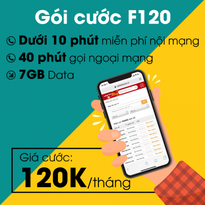 F120 ViettelãGói CÆ°á»c Combo 3 Trong 1 Æ¯u Äãi Chá» 120K / Thángã