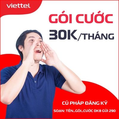 Gói cÆ°á»c máº¡ng Viettel 30k/tháng ÄÄng ký tháº¿ nào?