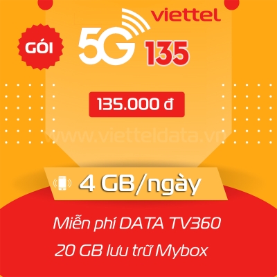 5G135 - Gói CÆ°á»c 5G Viettel 4GB/Ngày Giá Ráº» 135K/Tháng