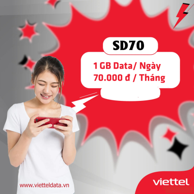 SD70 Viettel - Cách ÄÄng ký gói cÆ°á»c 4G tháng ráº» nháº¥t 70k/tháng