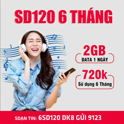 6SD120 - Gói CÆ°á»c Chu Ká»³ 6 Tháng Cá»§a Gói SD120ã2GB / Ngàyã