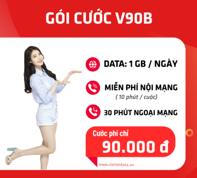 V90B Viettel - ÄÄng Ký Gói CÆ°á»c 30GB + Gá»i Thoáº¡i Tháº£ Chá» 90K