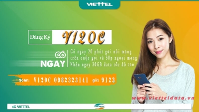 V120C Viettel - Gói CÆ°á»c 60 GB Data + Gá»i Thoáº¡i Tháº£ Ga Chá» 120K