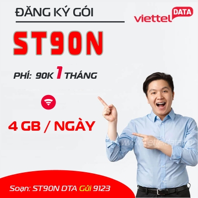 Cách ÄÄng ký gói ST90N Viettel tháng 90k có 4gb/ngàyã2024ã